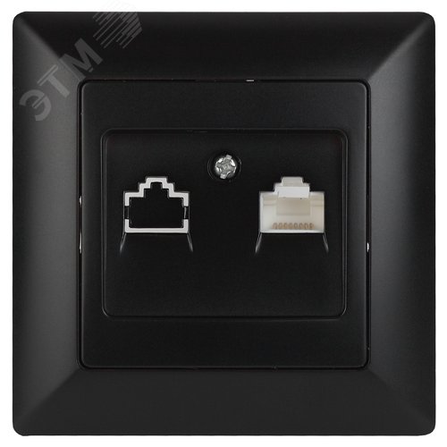 Розетка информационная RJ45, СУ, Solo, антрацит, 4-303-05 - ЭРА (Энергия света)