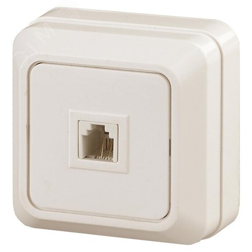 Розетка телефонная RJ11, ОУ, Quadro, сл.кость, 2-302-02 - ЭРА (Энергия света)