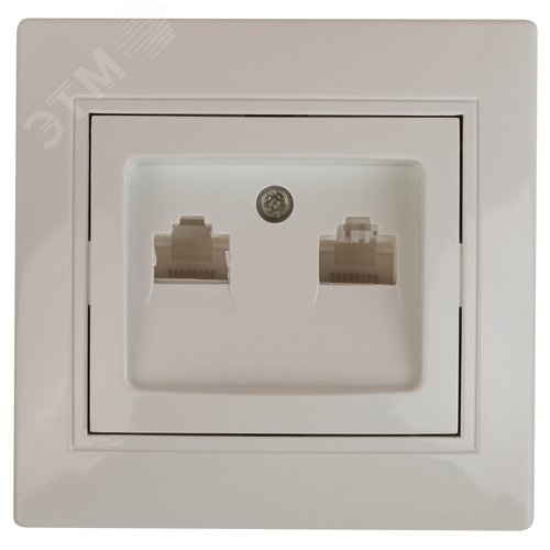 Розетка информационная 2xRJ45, СУ, Plano, сл.кость 1-304-02 Intro - ЭРА (Энергия света)