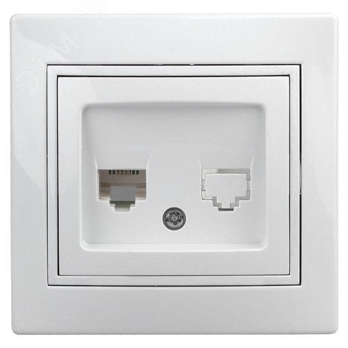 Розетка телефонная RJ11, СУ, Plano, белый, 1-302-01 - ЭРА (Энергия света)