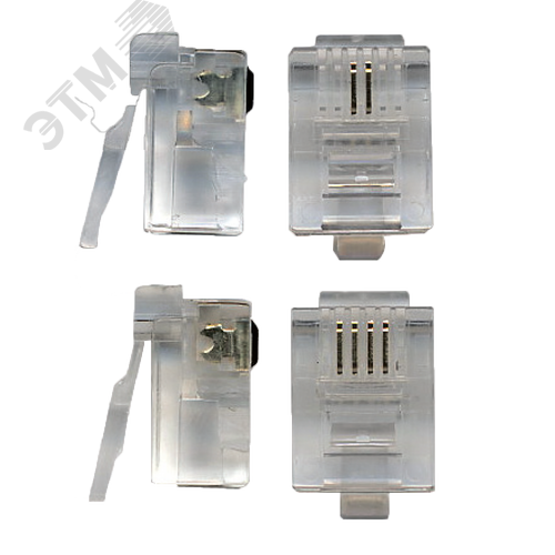 Коннектор RJ12 4-ех контактный, 100 шт. - LANMASTER