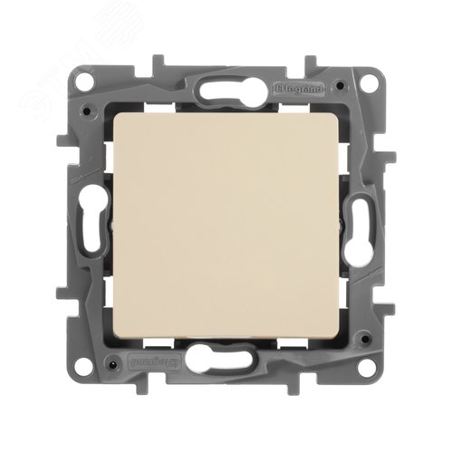 Выключатель 1-клавишный проходной 10А безвинтовое крепление слоновая кость ETIKA 2