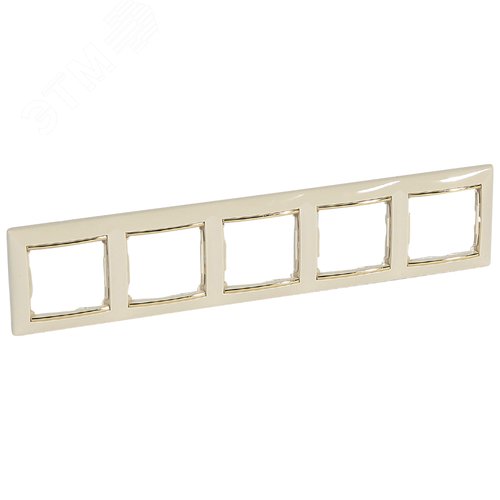 Рамка 5-местная слоновая кость (золотой штрих) VALENA