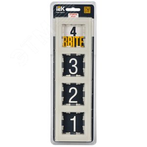 BRITE Рамка 4 поста РУ-4-2-БрВа стекло ванильный - фото 2