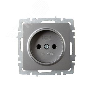BRITE Розетка без заземления без защитных шторок 10А РС10-1-0-БрС сталь - фото 2