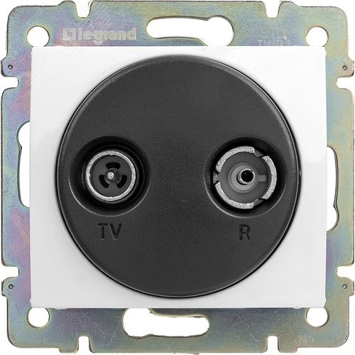 VALENA Розетка телевизионная TV-FM концевая в рамку белая (774433)