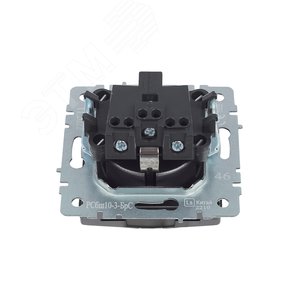 BRITE Розетка с заземлением с защитными шторками и крышкой 16А IP20 РСбш10-3-БрС сталь - фото 8