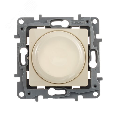 Светорегулятор поворотно-нажимной LED 300Вт без нейтрали слоновая кость ETIKA 3