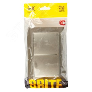 BRITE Розетка двойная с заземлением с защитными шторками и крышкой 16А в сборе IP44 РСбш12-3-44-БрШ шампань - фото 7