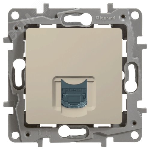 Розетка компьютерная RJ45 категория 6 UTP слоновая кость ETIKA - фото 2