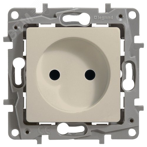 Розетка 1-местная без заземления без защитных шторок 16А слоновая кость ETIKA 2