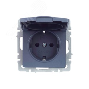 BRITE Розетка с заземлением с защитными шторками и крышкой 16А IP20 РСбш10-3-БрМ маренго - фото 10
