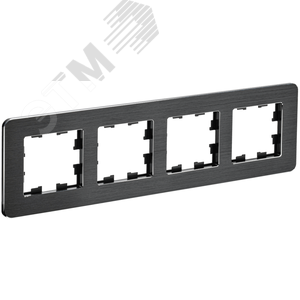 BRITE Рамка 4 поста РУ-4-1-Бр металл черный RE AL IEK - IEK (ИЭК)