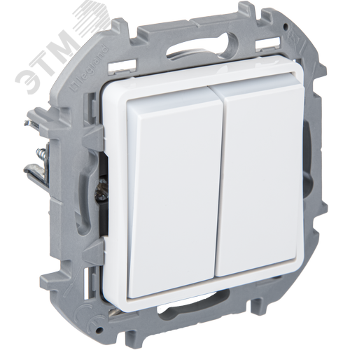 Inspiria белый переключатель двухклавишный с подсветкой 10AX | 673665| Legrand - Legrand