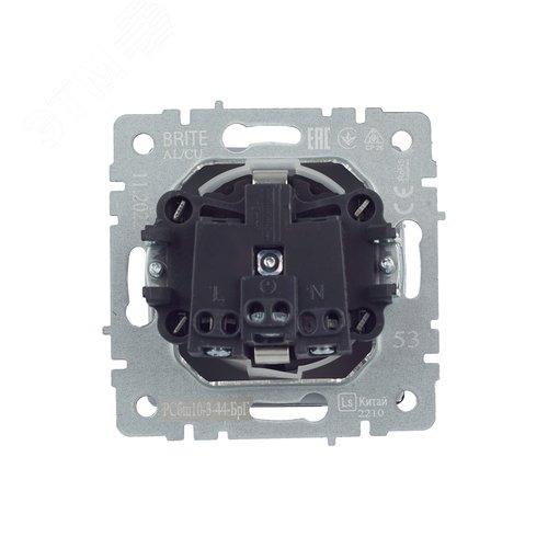 BRITE Розетка одинарная с заземлением с защитными шторками и крышкой 16А IP44 РСбш10-3-44-БрГ графит - фото 7