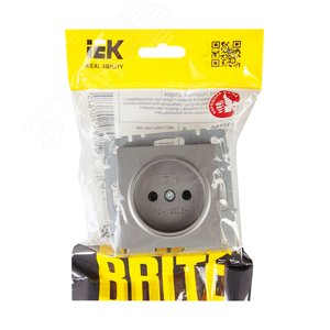 BRITE Розетка без заземления без защитных шторок 10А РС10-1-0-БрС сталь - фото 6