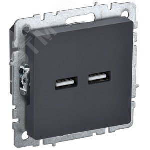 BRITE Розетка USB A+A 3.1А РЮ10-1-БрГ графит - IEK (ИЭК)