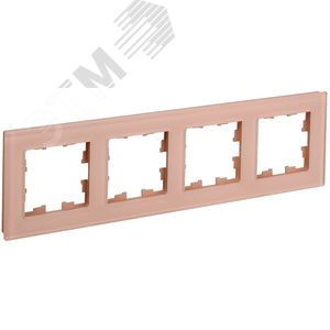 BRITE Рамка 4 поста РУ-4-2-БрП стекло персиковый матовый IEK - IEK (ИЭК)