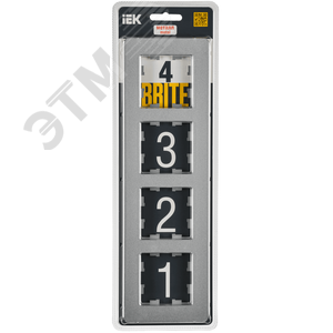 BRITE Рамка 4 поста РУ-4-1-Бр металл алюминий RE IEK - IEK (ИЭК)