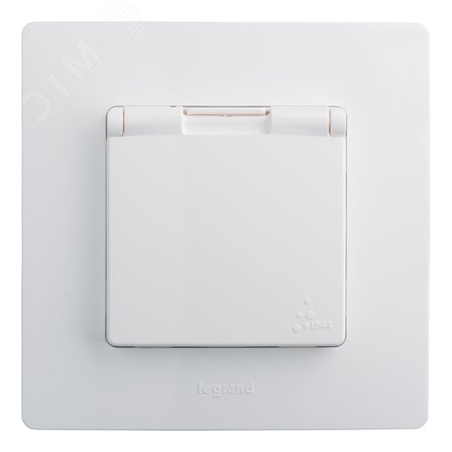 ETIKA Розетка с заземлением IP44 белая (672232) 4