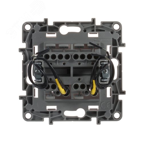 Выключатель 2-клавишный проходной с подсветкой/индикацией 10А безвинтовое крепление слоновая кость ETIKA 2