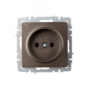BRITE Розетка без заземления без защитных шторок 10А РС10-1-0-БрТБ темная бронза - фото 2