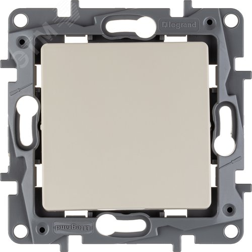 Выключатель 1-клавишный проходной 10А безвинтовое крепление слоновая кость ETIKA 3