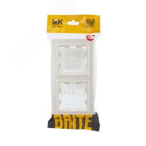BRITE Рамка 2 поста IP44 РУ-2-БрЖ-44 жемчуг - фото 5