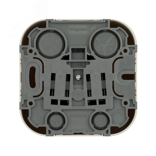 Розетка 1-местная для открытой установки с заземлением с защитными шторками 16Аслоновая кость QUTEO 3