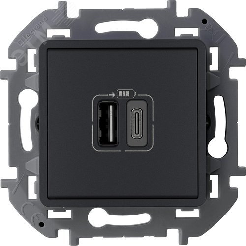Зарядное устройство USB А+С 3000мА 5Вантрацит INSPIRIA - IEK (ИЭК)