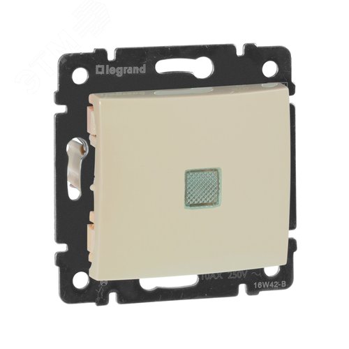 VALENA Переключатель одноклавишный с подсветкой в рамку слоновая кость (774326)