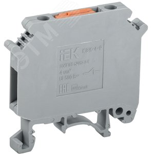 Клемма винтовая КВИ-4-Р с размыкателем серая IEK (YZN30-004P-K03) - IEK (ИЭК)