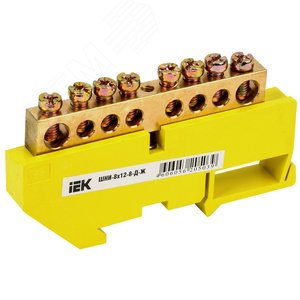 Шина PE земля на DIN-изоляторах ШНИ-8х12-8-Д-Ж - IEK (ИЭК)