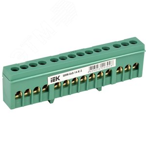 Шина PE земля корпусный изолятор на DIN-рейку ШНИ-6х9-14-К-З - IEK (ИЭК)