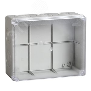 Коробка КМ41275 распаячная для открытой проводки 240х195х90мм IP44 RAL7035 прозрачный красный кабельные вводы - IEK (ИЭК)