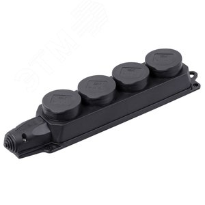 Розетка каучук четырехместная с защитными крышками IP44 ОМЕГА