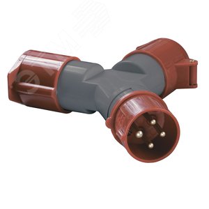Адаптер двухлучевой16А 3Р+PЕ IР44 380В TS1012-214 - IEK (ИЭК)