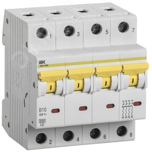 Выключатель автоматический ВА47-60M 4Р 10А 6кА B - IEK (ИЭК)