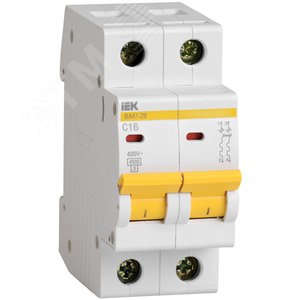 Выключатель автоматический двухполюсный 2А B ВА47-29 4.5кА