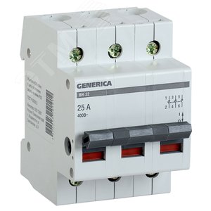Выключатель нагрузки 3п ВН-32 GENERICA 25А - IEK (ИЭК)