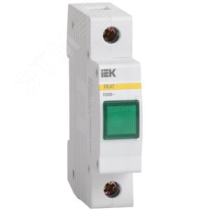 Лампа сигнальная зеленая DIN 1P неон ЛС-47 - IEK (ИЭК)