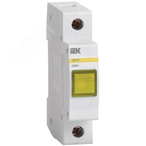 Лампа сигнальная желтая DIN 1P неон ЛС-47 - IEK (ИЭК)