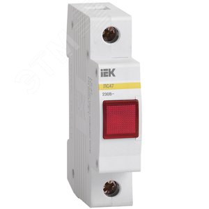 Лампа сигнальная красная DIN 1P неон ЛС-47 - IEK (ИЭК)