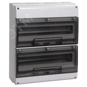 Щит распределительный навесной ЩРн-П-32 пластиковый прозрачная дверь IP66 белый КМПн 2/32