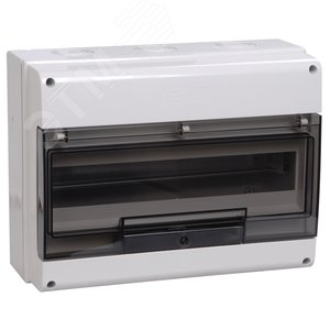 Щит распределительный навесной ЩРн-П-16 пластиковый прозрачная дверь IP66 белый КМПн 1/16