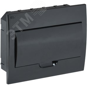 Корпус модульный пл. встр. ЩРВ-П-12 черный черн. дв IP41 IEK