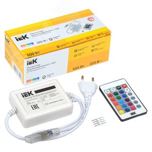 Контроллер с ПДУ ИК RGB 3 канала 220 В 1 А 500 Вт - IEK (ИЭК)