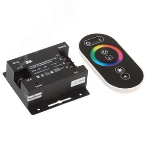 Контроллер с ПДУ радио (черный) RGB 3 канала 12В, 6А, 216Вт - IEK (ИЭК)