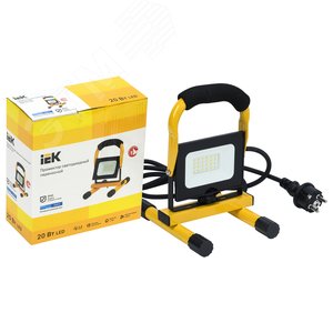 Прожектор светодиодный СДО 06-20П переносной 6500К IP65 черный - IEK (ИЭК)