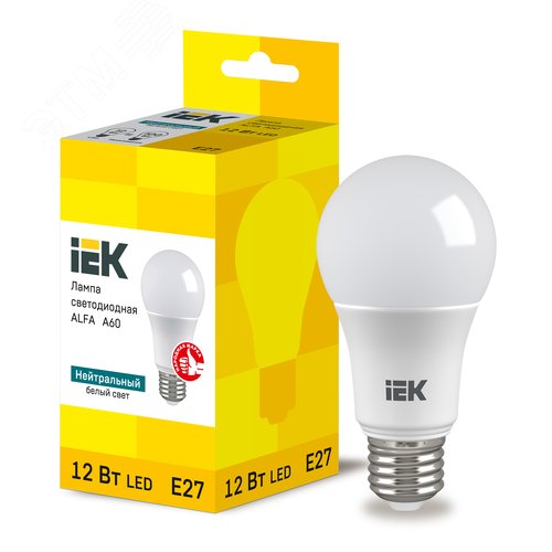 Лампа LED ALFA A60 груша 12Вт 230В 4000К E27 - IEK (ИЭК)